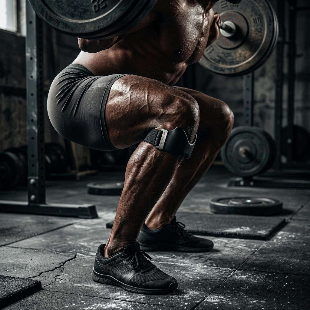 Gym training with the Valieno patellar strap