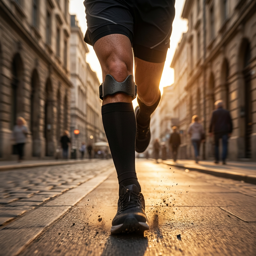 Running with the Valieno patellar strap